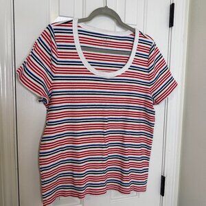 Talbots ribbed striped tee